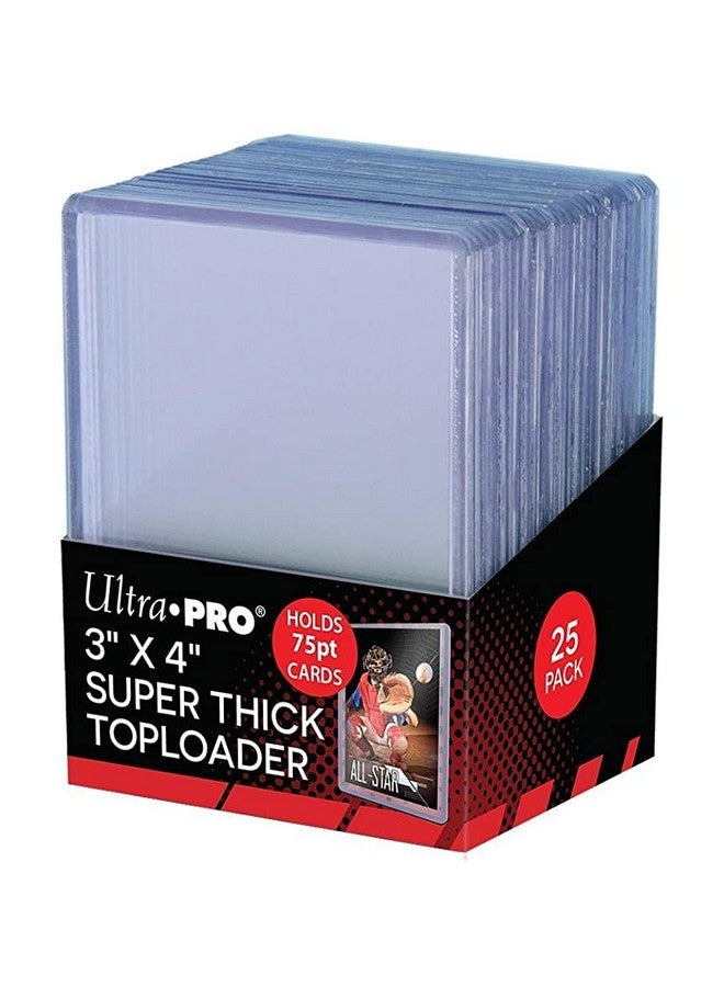 Ultra Pro 3 x 4 Super Thick Baseball Card Toploaders,Polyvinyl Chloride, Holds 75pt Cards (Pack of 25) - Image 1