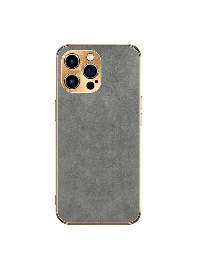 S-TOP Case For iPhone 14 Pro Max Electroplating Lambskin Leather Phone Case - Image 1