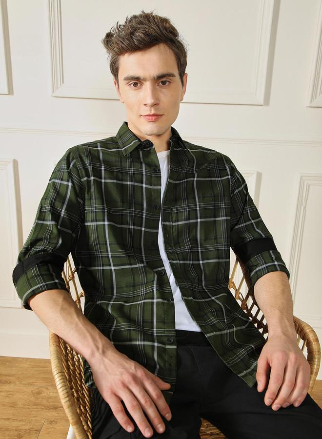 Dennis Lingo Checked Long Sleeves Casual Shirt by Styli  - Image 1