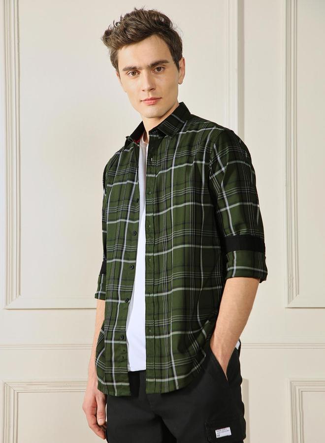 Dennis Lingo Checked Long Sleeves Casual Shirt by Styli  - Image 3