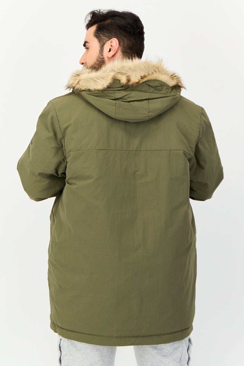 Adidas Men Sporstwear Fit Long Sleeve Outdoor Jacket, Olive - Image 3