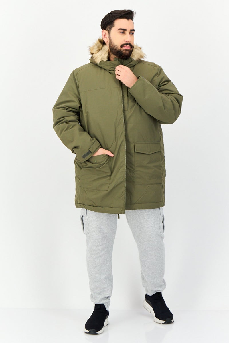 Adidas Men Sporstwear Fit Long Sleeve Outdoor Jacket, Olive - Image 2