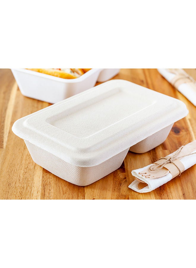 Restaurantware غطاء فقط: أغطية بلب تيك لحاويات الطعام ذات المقسمين، 100 غطاء من بلب قصب السكر لحاويات سعة 34 أونصة - الحاويات تباع بشكل منفصل، مصنوعة من قصب السكر - Image 5