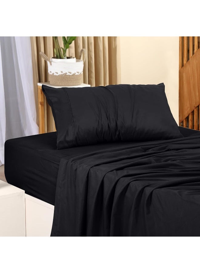 Utopia Bedding Utopia Bedding Twin Bed Sheets Set - 3 Piece Bedding - Brushed Microfiber - Shrinkage and Fade Resistant - Easy Care (Twin, Black) - Image 1