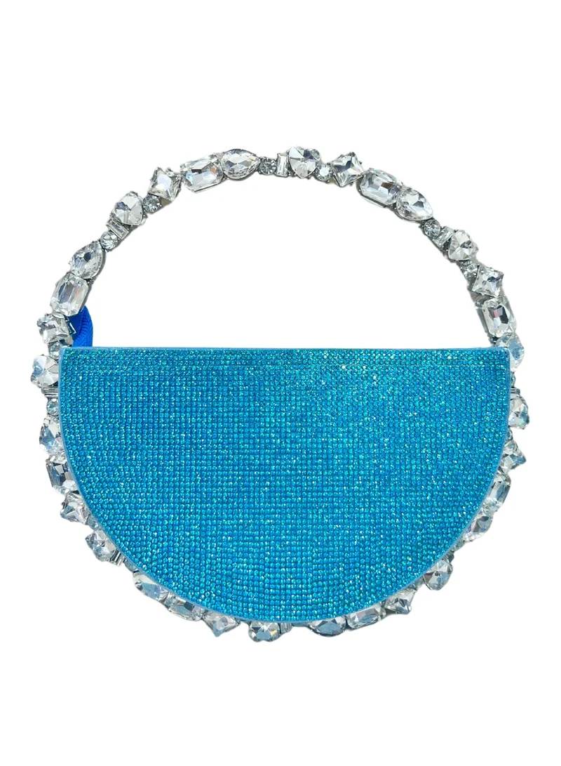 Harsha's Glam Clutches Half Moon Clutch