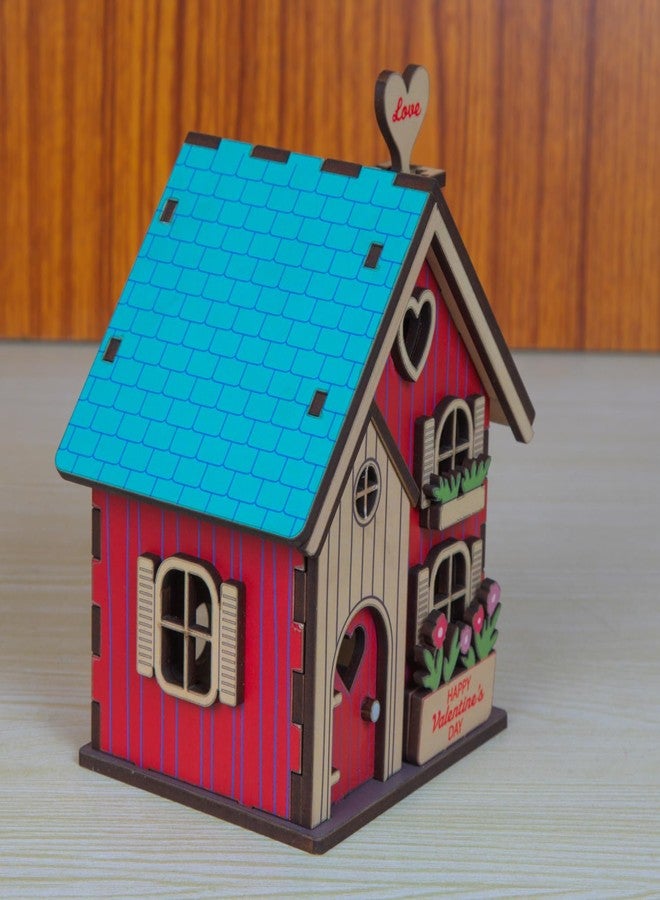 Kaameri Bazaar Handcrafted Wooden Valentine's Day House – Romantic Home Décor & Gift for Girlfriend, Boyfriend, Boy, Girl - Image 4