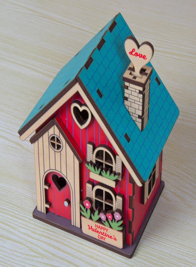 Kaameri Bazaar Handcrafted Wooden Valentine's Day House – Romantic Home Décor & Gift for Girlfriend, Boyfriend, Boy, Girl - Image 3