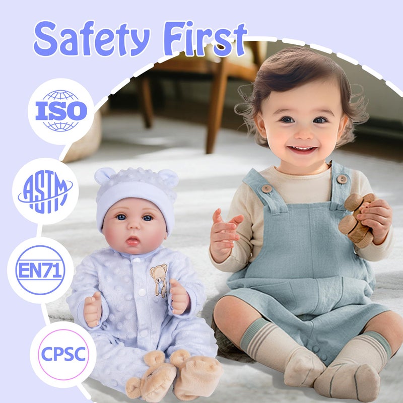 Milidool Lifelike Reborn Baby Dolls Boy- 18-Inch Soft Body Realistic-Newborn Real Life Baby Dolls for Kids Age 3+ - Image 3