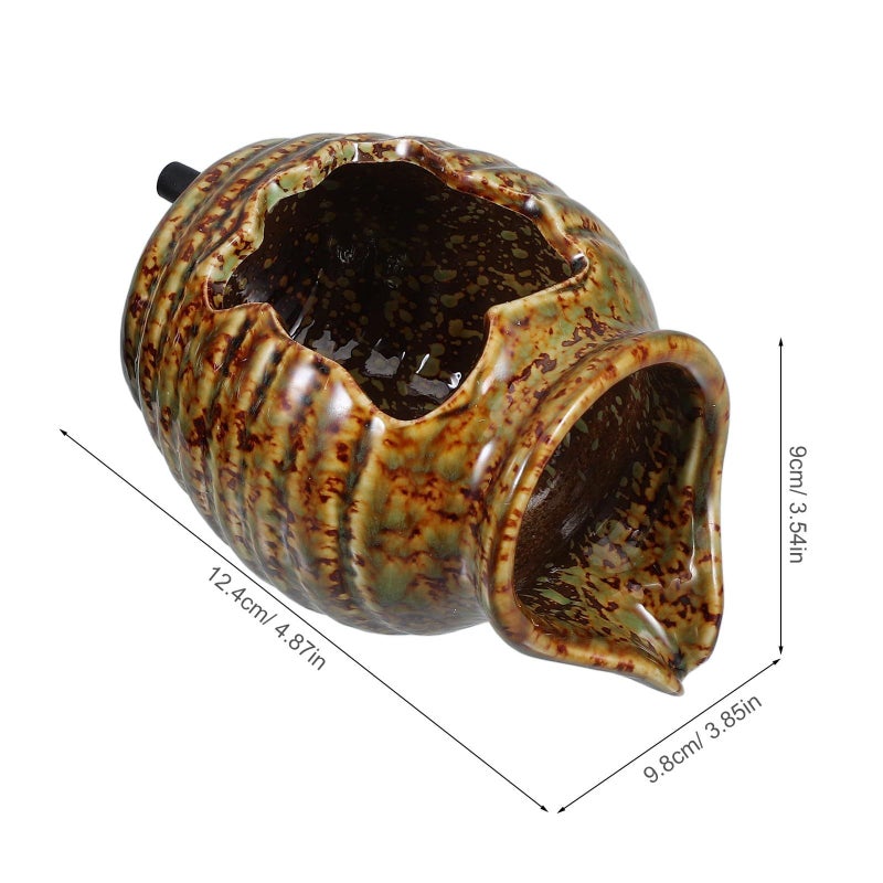 Mini Ceramic Water Fountain Jar 2 Pcs Green Red Glazed Indoor Outdoor Decor - Image 3