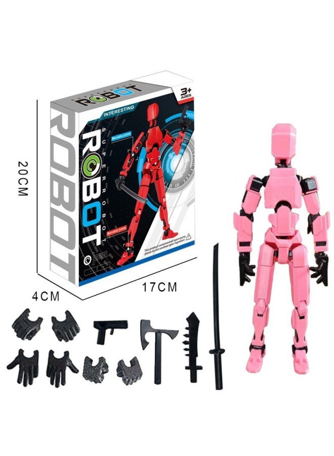 3rd Lucky DIY Doll 3D Printed Toy 13 Joints Movable Full Body Activity Stress Relief Toy Plastic Material From Guangdong-Color:Boxed-Pink Black Arthroid  - Image 1