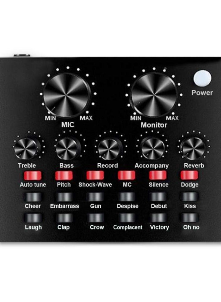 ELTRAZONE V8 Live Sound Card Portable Mobile Audio Mixer Karaoke Sound Mixer Recording Sound Card for Live Broadcast K Songs, Recording, Voice Chatting with Multiple Funny Sound Effect - Image 1