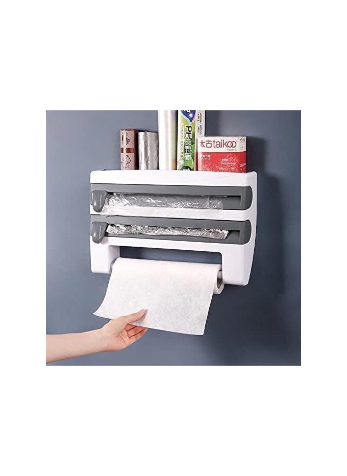 Generic - Wall Mounted Paper Towel Holder, Sopaline Holder for 3 Rolls, Spice Pot Holder, Kitchen Dispenser with Very Sharp Blades for Kitchen, Garage or Office - Image 1