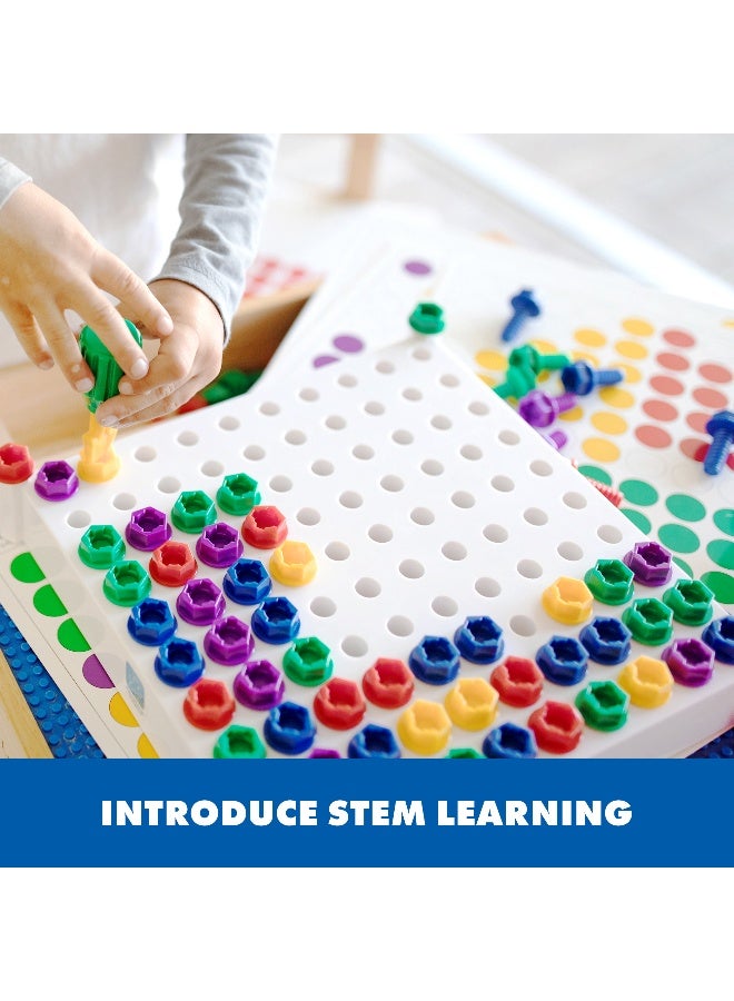 ليرننج ريسورسز مركز أنشطة التصميم والتدريب من Learning Resources، لعبة بناء STEM مع مثقاب كهربائي ومسامير وبطاقات تصميم، للأعمار من 3 سنوات فما فوق - Image 4