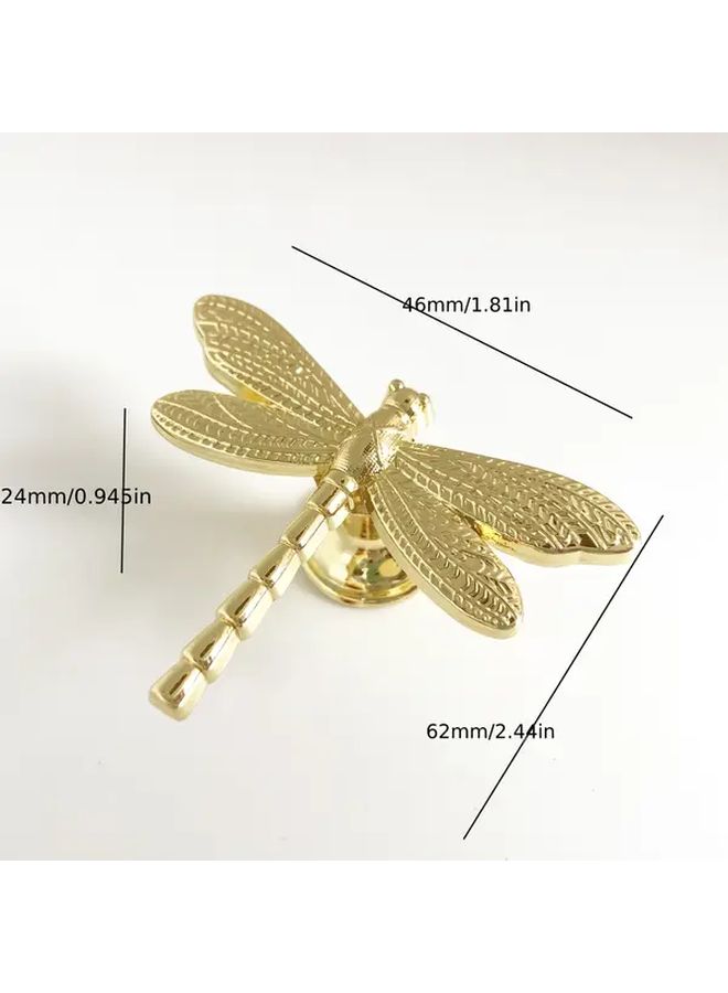 2pcs Tin Color Dragonfly Shaped Metal Handles For Cabinet Drawer Door Wardrobe - Image 3