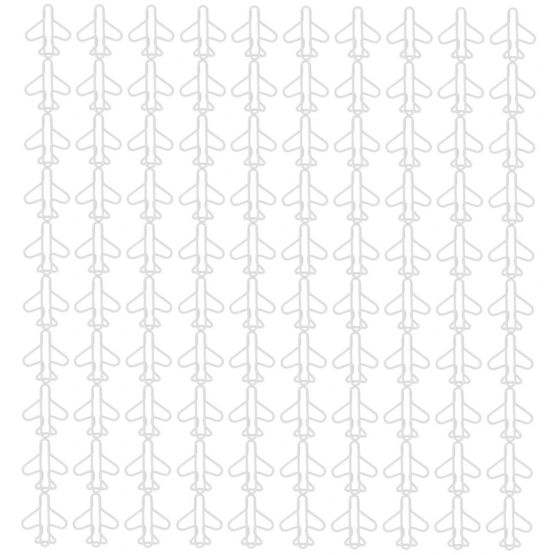 100Pcs Cute Paper Clips Plane Shaped Style Covered Wire Light Durable Fancy Paperclips for Working Study Sorting White - Image 1