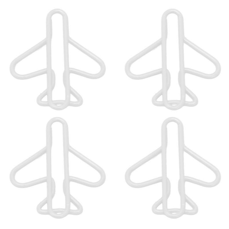100Pcs Cute Paper Clips Plane Shaped Style Covered Wire Light Durable Fancy Paperclips for Working Study Sorting White - Image 3