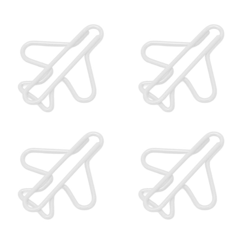 100Pcs Cute Paper Clips Plane Shaped Style Covered Wire Light Durable Fancy Paperclips for Working Study Sorting White - Image 2