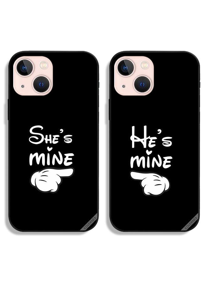 Covernex Two Cases For Apple iPhone 13 Protective Covers He is Mine She is Mine Couple Case Back Covers - Image 1