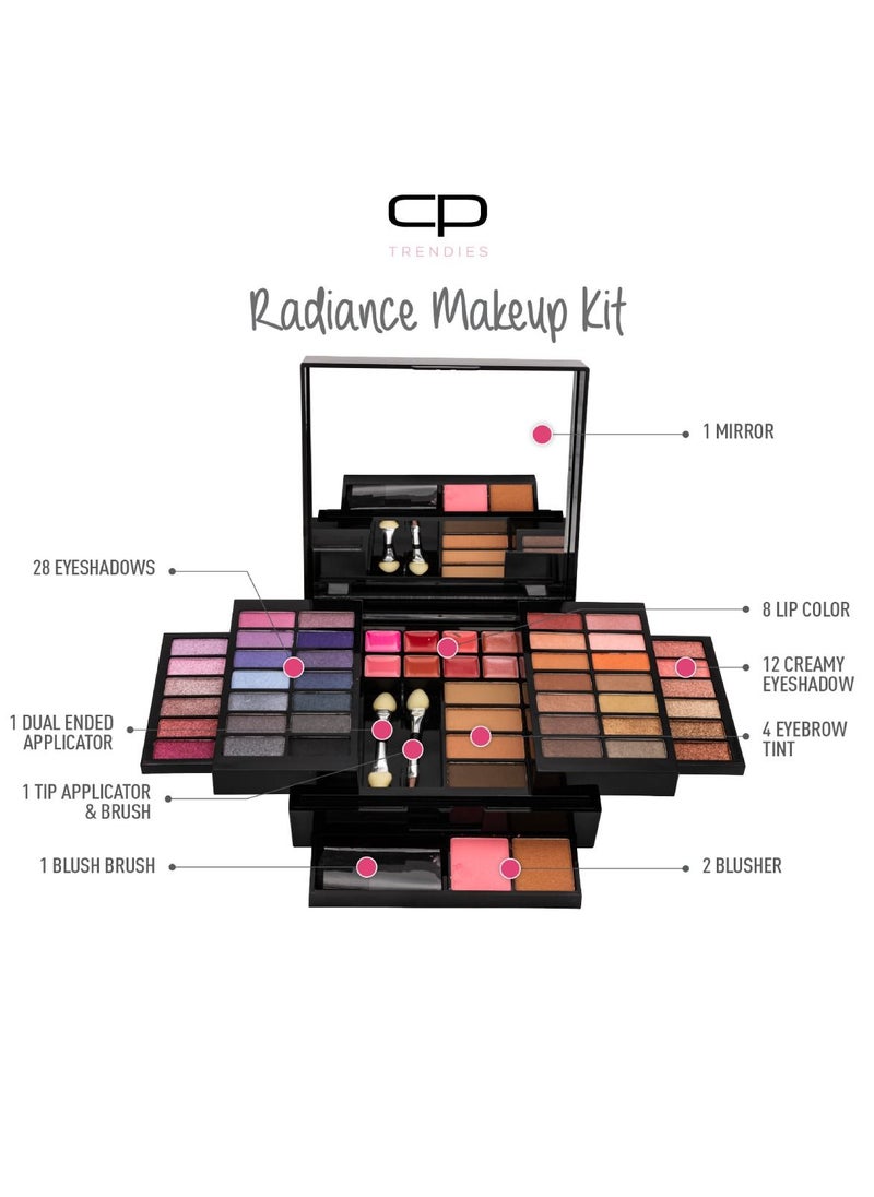 CP Trendies - Radiance Make Up Kit - 90Pcs Set Ultimate Color Complete Makeup Kit Gift Set for Women| All-in-one Makeup Kit - Image 1
