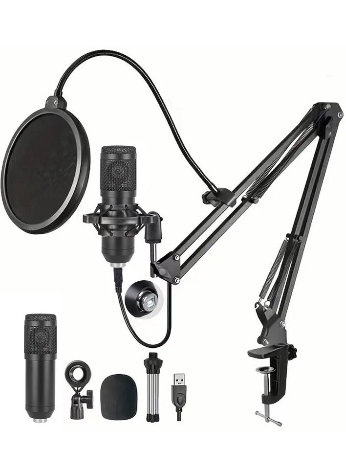 Gaming USB Microphone, PC Condenser Microphone,Recording Microphone, with Shock Stand for Podcast Youtube Video Stream Studio Recording Voice Over for Desktop/Laptop  - Image 1