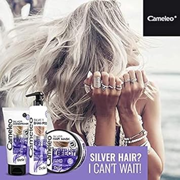 Cameleo قناع كاميليو الفضي لتلوين الشعر بدون تأثير الأصفر علاج بنفسجي لحماية اللون للشعر الأشقر والرمادي والأبيض درجات بلاتينية حماية من الأشعة فوق البنفسجية خالي من البارابين 200 مل - Image 2