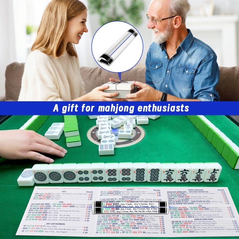 UCandy 2X Magnifying Ruler with Blue Tracker Line, 6" Ruler with Magnifying Bar, Magnifier Mahjong Finder for Reading Bible, Books and Card Games,Mahjong Line Magnifying Finder - Image 4
