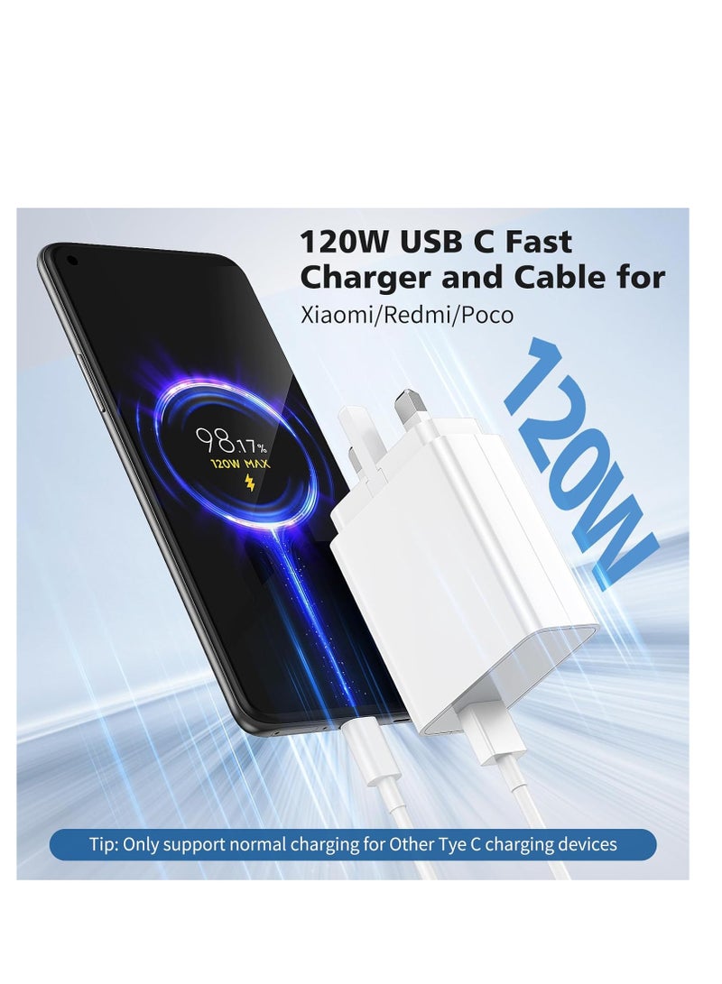 general 120W USB C Fast Charger for Xiaomi 15/14/13 Lite/13/13 Pro/12S/10T/11T/12T/12 12X,Redmi Note 14/13/12/12 Pro/11 Pro+ 5G/11 Pro/11/10 9 Pro 11S/12,Poco F6/F5/F4/X6/X5/X4 Pro 5G/X4 GT/F3 X3 M5S/X5 Pro - Image 4