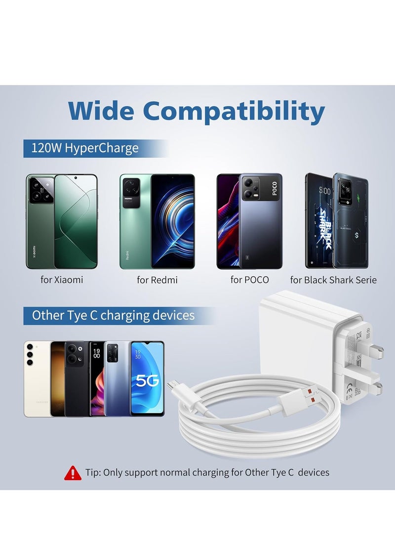 general 120W USB C Fast Charger for Xiaomi 15/14/13 Lite/13/13 Pro/12S/10T/11T/12T/12 12X,Redmi Note 14/13/12/12 Pro/11 Pro+ 5G/11 Pro/11/10 9 Pro 11S/12,Poco F6/F5/F4/X6/X5/X4 Pro 5G/X4 GT/F3 X3 M5S/X5 Pro - Image 5