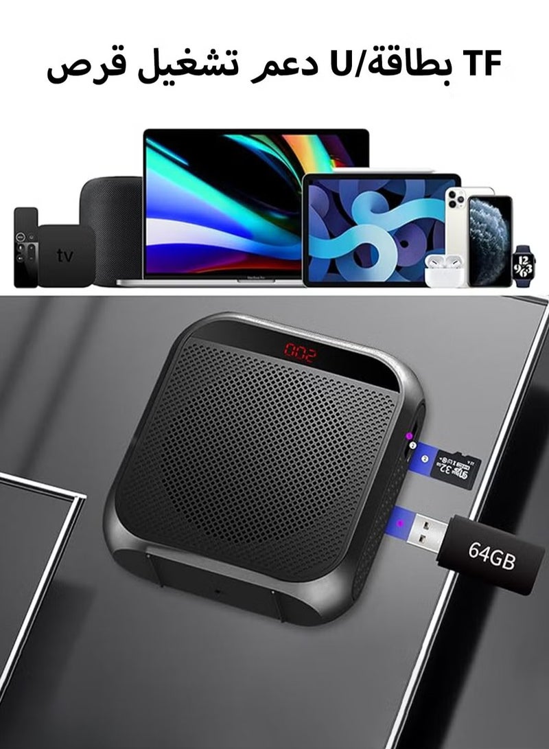 Bluetooth Microphone,Voice Amplifier with Wired Microphone Headset,Personal Microphone Speech Amplifier,Loudspeaker for Teachers,Tour Guides/Coaches Metting/Yoga/Fitness (Black) - Image 5