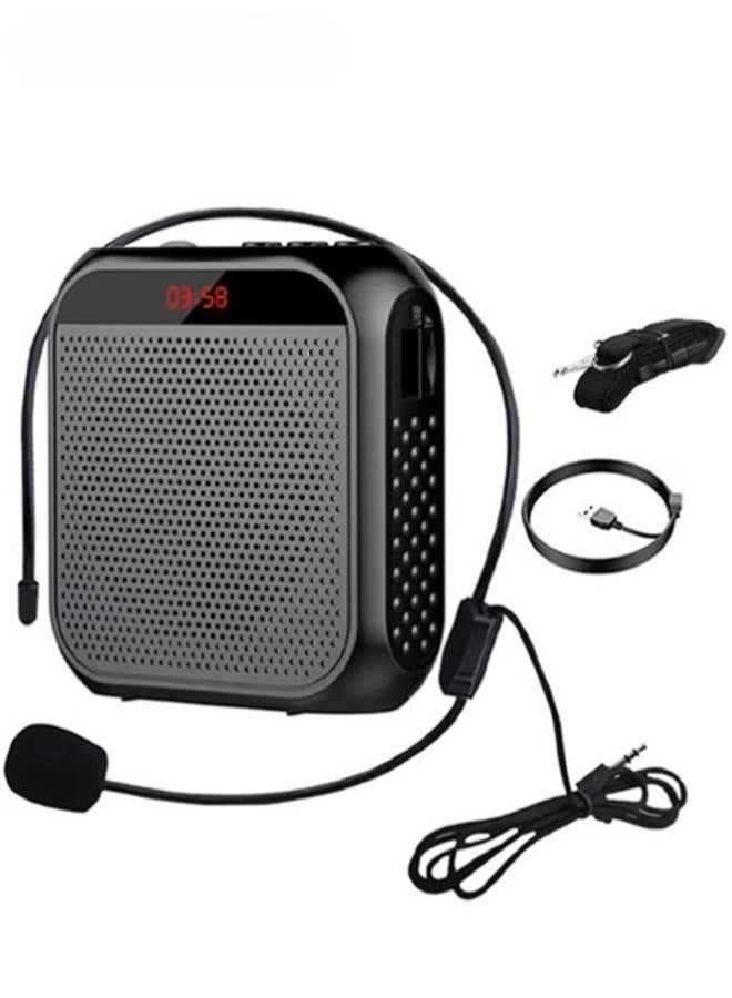Bluetooth Microphone,Voice Amplifier with Wired Microphone Headset,Personal Microphone Speech Amplifier,Loudspeaker for Teachers,Tour Guides/Coaches Metting/Yoga/Fitness (Black) - Image 1