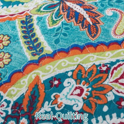 BEDIFANY Cotton Queen Quilt Set - Lightweight Queen Size Quilts Bedding Set for a Comfortable Sleep - Reversible Bedspread Coverlet (90 * 98 in) with Boho Pattern, 3 Pieces - Image 4