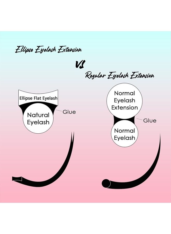 VAVALASH Ellipse Eyelash Extensions 0.15mm D Curl 8-15mm Mixed Flat Eyelash Extension Supplies Light Lashes Matte Individual Eyelashes Salon Use Black Mink False Lashes Mink Lashes Extensions(D-0.15-8-15mm) - Image 5