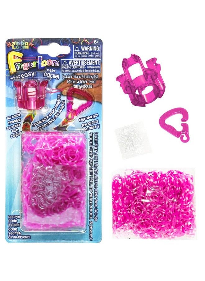 Rainbow Loom ® Pink Finger Loom™ Featuring 600 Pink Polka Dot Rubber Bands And A Pink Finger Loom And Clip Great For Boys And Girls 7+  - Image 2