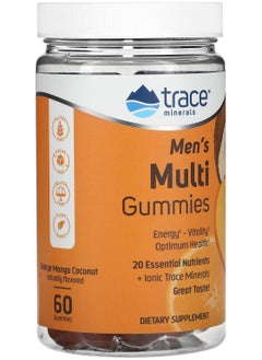 Trace Minerals Men's Multi Gummies, Orange Mango Coconut, 60 Gummies 