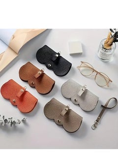 Generic Soft Leather Glasses Bag Portable Eyeglasses and Sunglasses Case Glasses Clips with Strap  (Black)  - Image 4