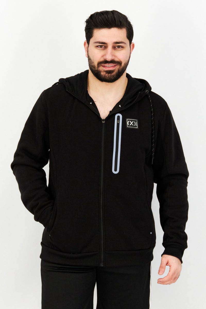 2(X)IST Men Hooded Long Sleeve Brand Logo Hoodie, Black - Image 1