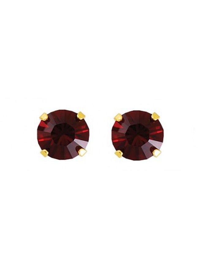 Studex - 5MM January Garnet 24K Pure Gold Plated Ear Studs - Image 1