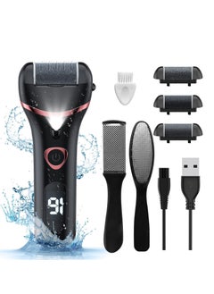 Geopu Electric Foot Callus Remover, Rechargeable Portable Electronic Foot File Pedicure Kits, Waterproof Foot Scrubber File, Professional Pedicure Tools, Foot Care for Dead Skin Ideal Gift, 3 Rollers  - Image 1
