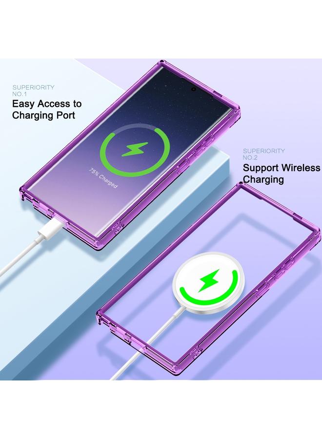 اس-توب جراب لهاتف Samsung Galaxy S24 Ultra 5G، جراب هاتف MagSafe مغناطيسي ملون من البولي كربونات + TPU - Image 2