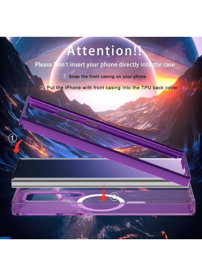 اس-توب جراب لهاتف Samsung Galaxy S24 Ultra 5G، جراب هاتف MagSafe مغناطيسي ملون من البولي كربونات + TPU - Image 3