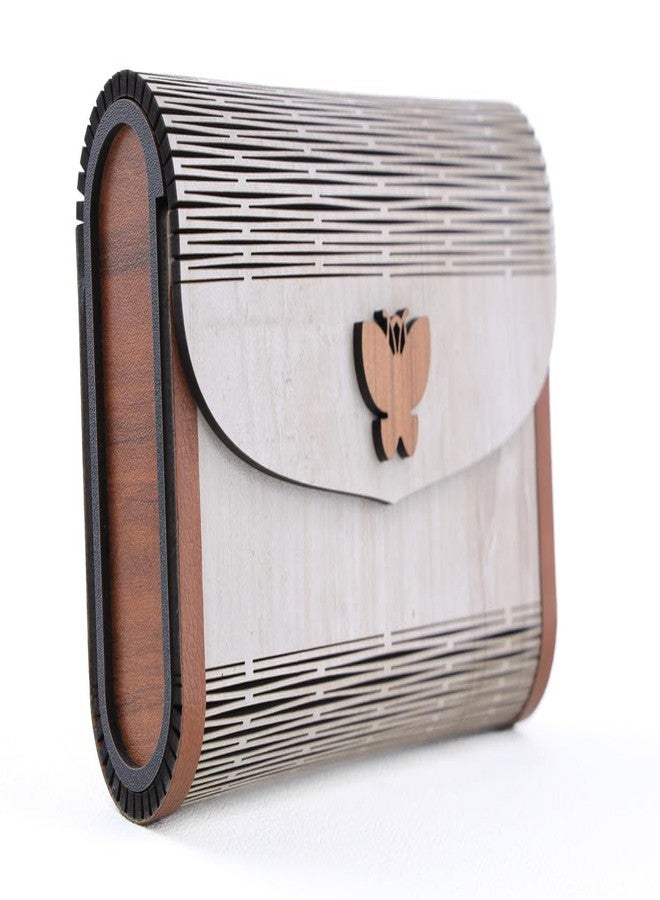 YOPRAM Decorative Lesser Cutting Wooden Purse Ladies Wallet, Latest Handbags for Woman Purse Evening Lady Wedding Party (PU-10) - Image 3