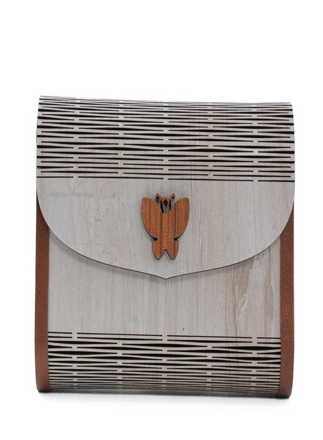YOPRAM Decorative Lesser Cutting Wooden Purse Ladies Wallet, Latest Handbags for Woman Purse Evening Lady Wedding Party (PU-10) - Image 1
