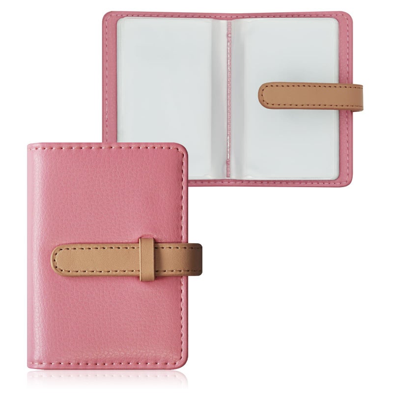FORYEE Credit Card Holder with 26 Suitable Slot, ID Card Case PU Leather Wallet for Women Men Business Organiser Pocket (Pink) - Image 1