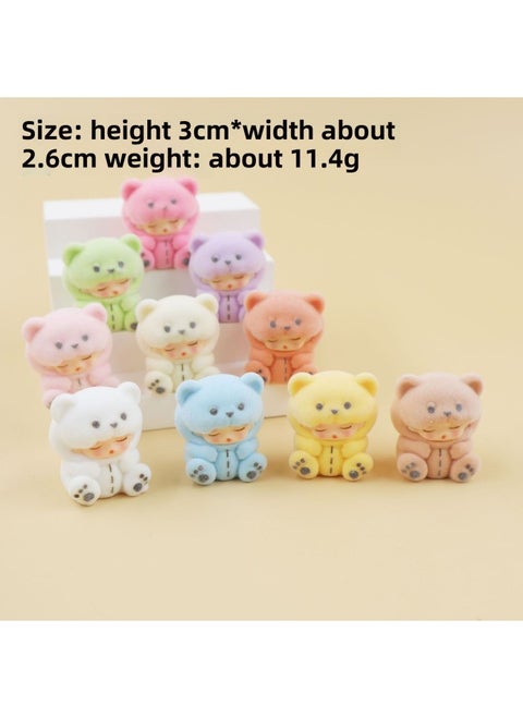 [Yunmeng Series Collection] Solid Luminous Bear Gummy Resin Ornament Pair-to-Pair Push Pushing Blind Bag-Color:Flocked Yunmeng Bear [10 Color Mixed Hair]-Specifications:One [bulk] For Complete Sets, Please Order In Multiples Of 10