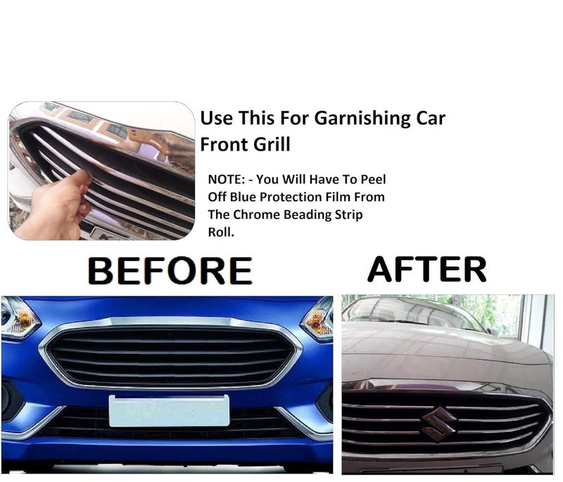 DHANVINE Car 15MM 20 Mtrs Side Window Chrome Beading Roll Compatible with Maruti Suzuki Old Ertiga - Image 2
