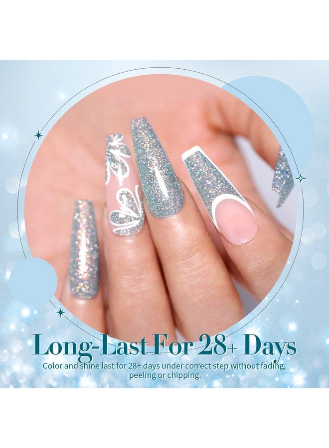 Born Pretty Reflective Glitter Gel Nail Polish Shimmer Sequins Sparkly Shiny Disco Dj Glitter Sequins Nail Polish 6Pcs 10Ml - Image 3