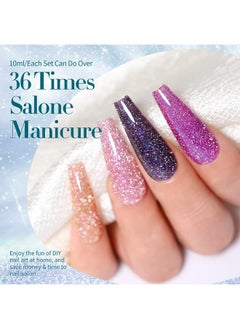 Born Pretty Reflective Glitter Gel Nail Polish Shimmer Sequins Sparkly Shiny Disco Dj Glitter Sequins Nail Polish 6Pcs 10Ml  - Image 4
