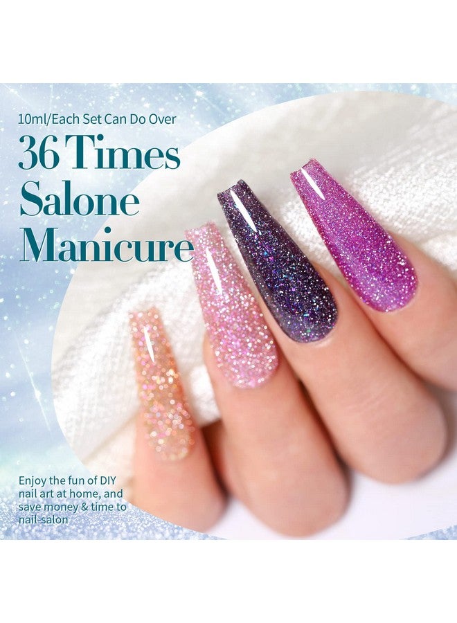 Born Pretty Reflective Glitter Gel Nail Polish Shimmer Sequins Sparkly Shiny Disco Dj Glitter Sequins Nail Polish 6Pcs 10Ml - Image 4