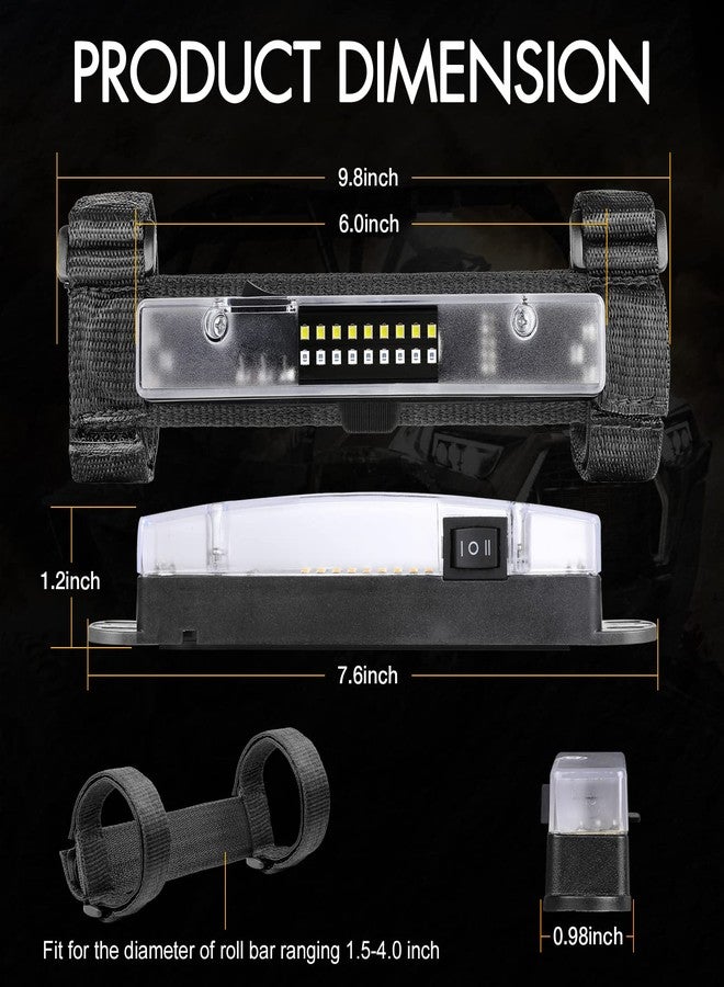 Rfroad Lighting UTV Interior Light, Universal Roll Bar Mount LED Light UTV Dome Light Utility Roll Cage Light for UTV Polaris RZR ATV Can-Am Kawasaki Truck Car Off Road Cab - White/Red - Image 5