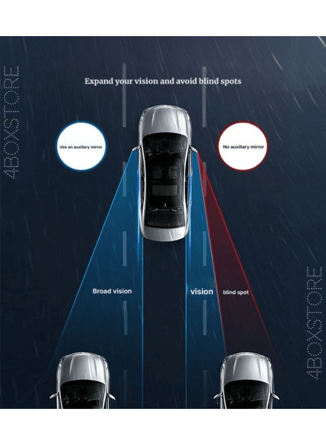 Generic Car Side Mirrors with Rain Visor and Built-in Small Mirror - Improved Visibility and Rain Protection  - Image 3